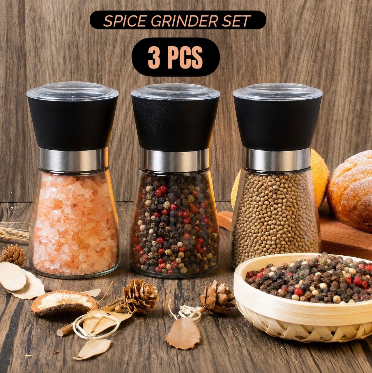 Spice Grinder Set (3 Pc) (180ml)
