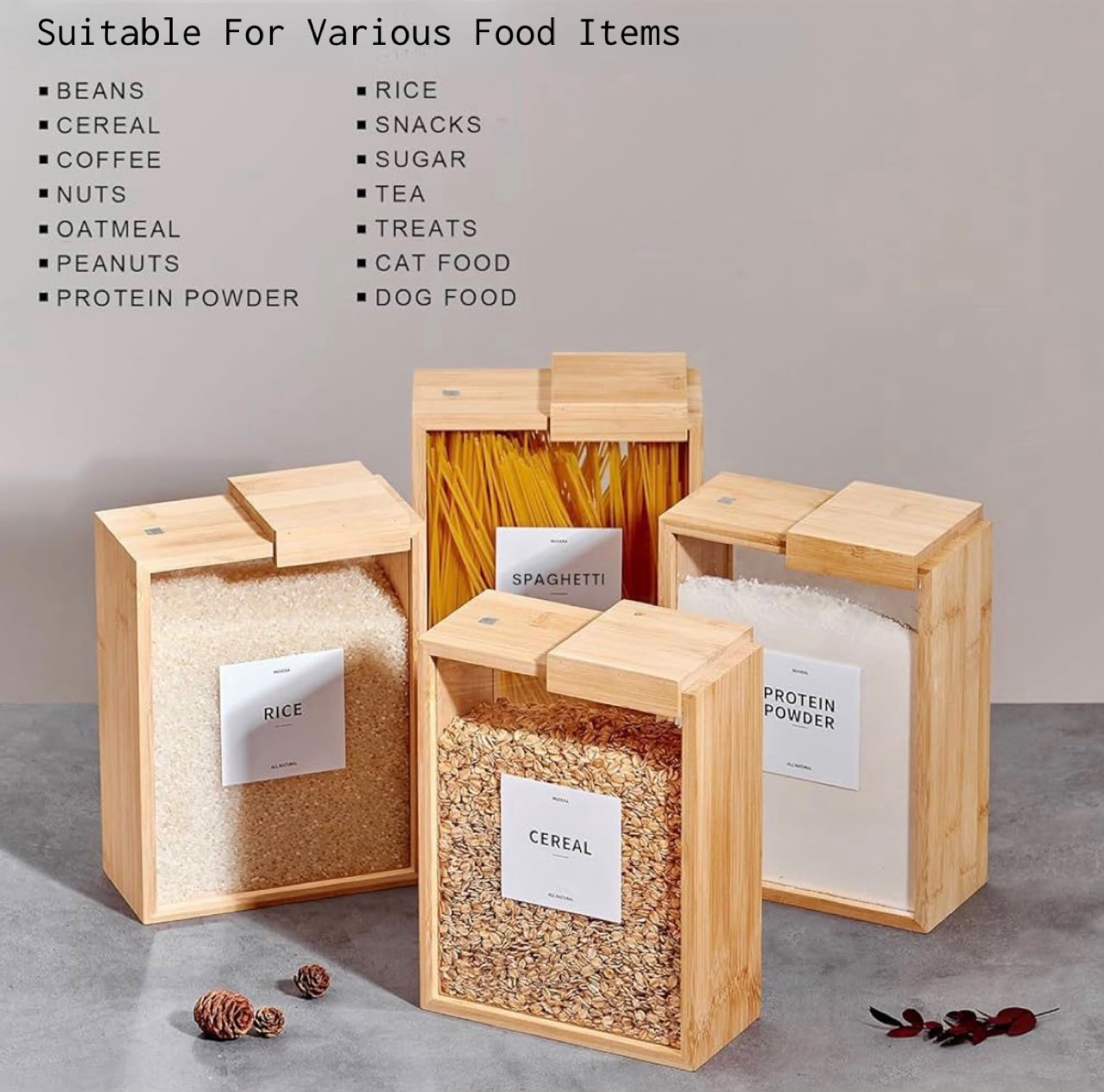 Bamboo Food Dispenser