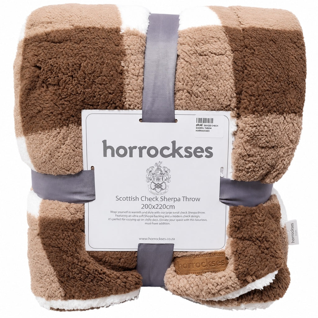 Scottish Check Sherpa Throws