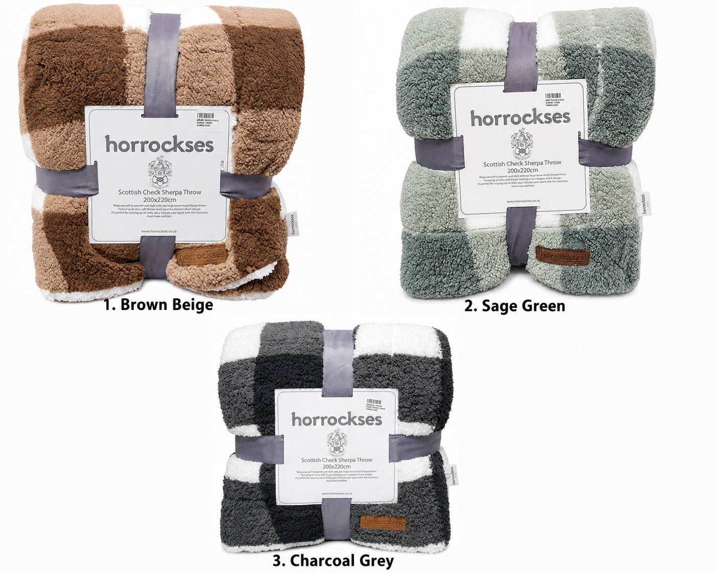 Scottish Check Sherpa Throws