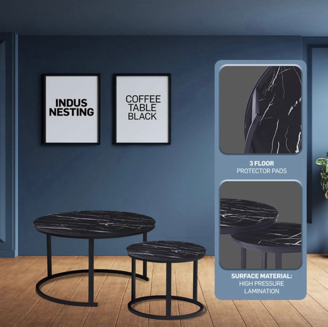Round Nesting Center Table (2 Pcs)