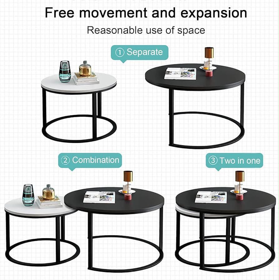 Round Nesting Center Table (2 Pcs)