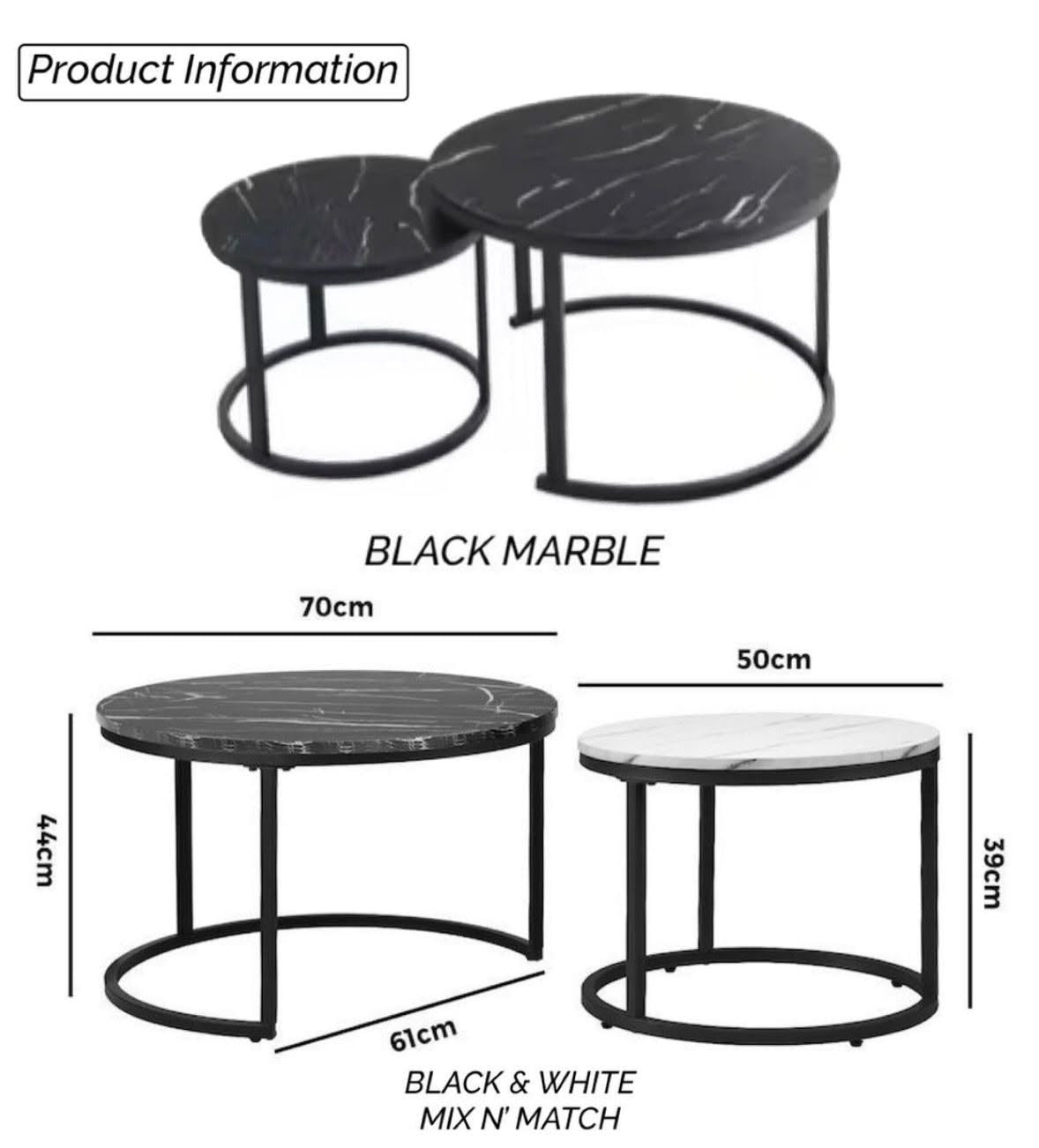 Round Nesting Center Table (2 Pcs)