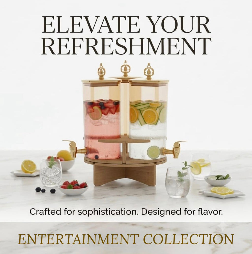 3 Tank Juice Dispenser(Rotatable) (Wooden Stand)
